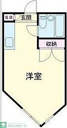 パールハイツ増渕 ワンルームの間取図画像