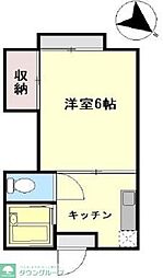 アネックス原 1Kの間取図画像