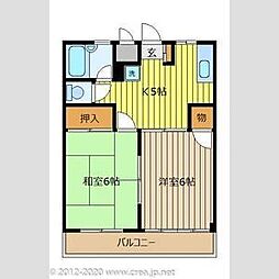 メゾンローリエ 2Kの間取図画像