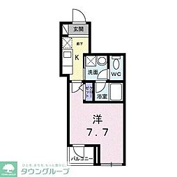 ライズ脇田町II 1Kの間取図画像