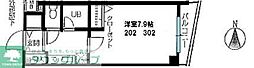 鶴瀬岡本ビル 1Kの間取図画像
