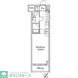 ソレイユ鶴瀬 1Kの間取図画像