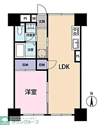 サンヴィレッヂ志木 1LDKの間取図画像