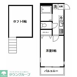 アイランドコロニー 1Kの間取図画像