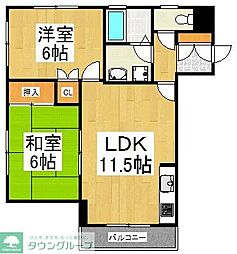 グリーンクレスト 2LDKの間取図画像
