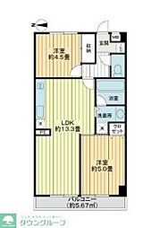 桂ハイツ成増 2LDKの間取図画像