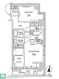 パークアクシス成増二丁目 2LDKの間取図画像