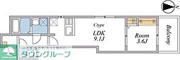 Rose Garden 1LDKの間取図画像