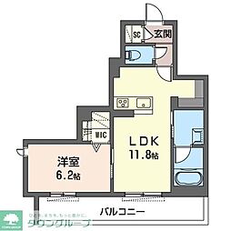 シャーメゾン志木 1LDKの間取図画像