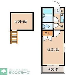 ディアパティオA 1Kの間取図画像