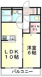 アビテヴェール志木B 1LDKの間取図画像