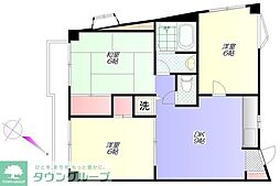 三高サンハイツ 3DKの間取図画像