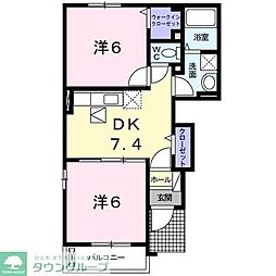 ティアラB 2DKの間取図画像