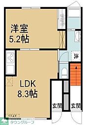 アルマコート志木 1LDKの間取図画像