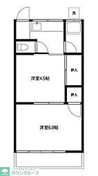 メゾン谷本 2Kの間取図画像