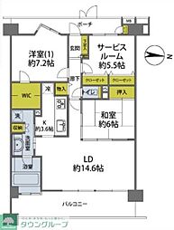 コスモステージひばりヶ丘アミュージア 2SLDKの間取図画像