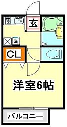 ソレアード・カピターレ 1Kの間取図画像