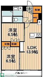 oriiro志木レジデンスareaB 2LDKの間取図画像