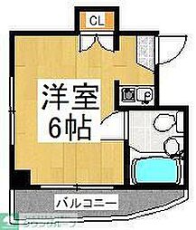 クレストアサカ ワンルームの間取図画像