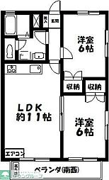 サンステージ糀屋5 2LDKの間取図画像