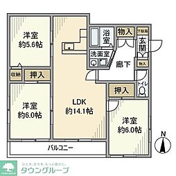 コープ成増 3LDKの間取図画像