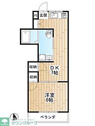 富士見昭和ビル 1DKの間取図画像