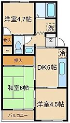 ポニーハイセンス 3DKの間取図画像