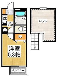 メープルMH.7 1Kの間取図画像