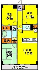 スターハイム朝霞 3LDKの間取図画像