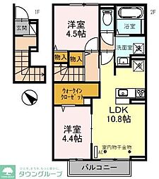 アヴニール 2LDKの間取図画像