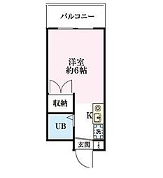 上福岡グリーンハイツ 1Kの間取図画像