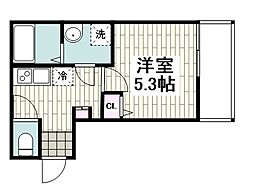 横浜市営地下鉄ブルーライン 吉野町駅 徒歩9分の賃貸アパート 2階1Kの間取り