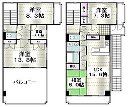 ヴィラソレアード 3階4SLDKの間取り