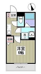 パルトネール東久保町 1階1Kの間取り