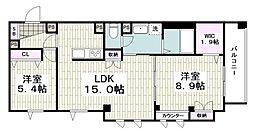 ＦＫ＆Ｙ 4階2LDKの間取り