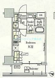 PARKAXIS横濱高島町 ワンルームの間取図画像