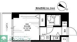 グリフィン横浜 ワンルームの間取図画像
