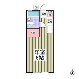 ボートハウスヨコハマ ワンルームの間取図画像