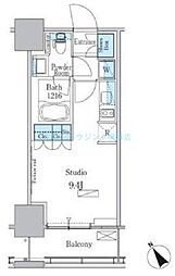 パークアクシス横濱関内スクエア ワンルームの間取図画像