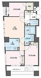 ドゥーエ横浜駅前 3LDKの間取図画像