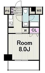 レジディア新横浜 1Kの間取図画像