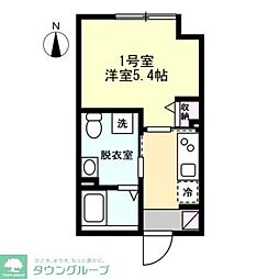 ベイルーム桜木町 1Kの間取図画像