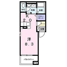 DKISECHO 1Kの間取図画像
