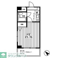 シャルム白楽 ワンルームの間取図画像