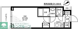 グランドガーラ横濱山下町 1Kの間取図画像