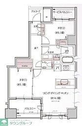 グレーシアパークス横浜関内 2LDKの間取図画像