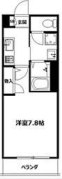 メゾンプレジール 1Kの間取図画像