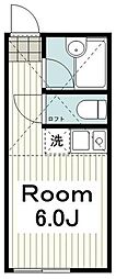 ユナイト保土ヶ谷マルティナの調べ ワンルームの間取図画像
