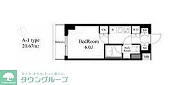 ラティエラ西横浜 1Kの間取図画像