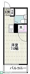 コーポシャルムB棟 ワンルームの間取図画像